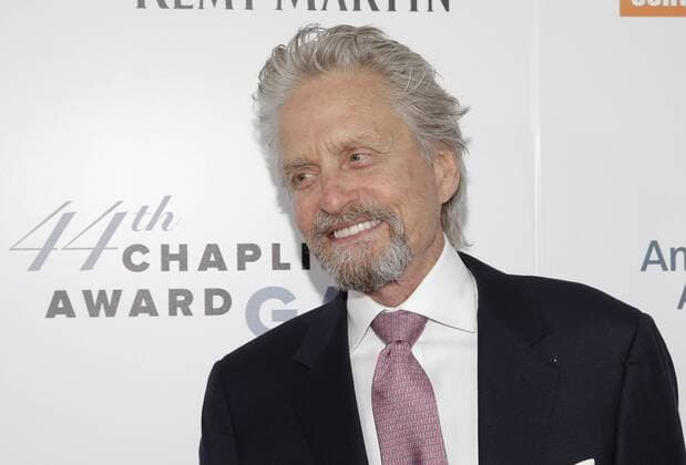 Michael Douglass arrives on the red carpet at the 44th Chaplin Award Gala honoring Robert De Niro at David H. Koch Theater at Lincoln Center on May 8, 2017 in New York City.  NYP20170508105 JOHNxANGELILLO