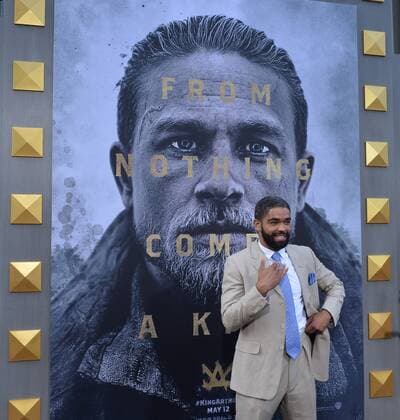 Cast member Kingsley Ben-Adir attends the premiere of the motion picture fantasy King Arthur: Legend of the Sword at TCL Chinese Theatre in the Hollywood section of Los Angeles on May 8, 2017. Storyline: Robbed of his birthright, Arthur comes up the hard way in the back alleys of the city. But once he pulls the sword from the stone, he is forced to acknowledge his true legacy - whether he likes it or not.  LAP20170508928 JIMxRUYMEN