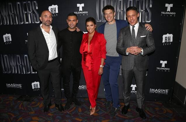 May 9, 2017 - Los Angeles, CA, United States - 09 May 2017 - Los Angeles, California - Ricardo de Montreuil, Gabriel Chavarria, Eva Longoria, Theo Rossi, Guest. Premiere Of BH Tilt s Lowriders Held at Regal LA LIVE Stadium. Photo Credit: Faye Sadou AdMedia Los Angeles United States - ZUMAa123 20170509_zaa_a123_096 Copyright: xFayexSadou Admediax