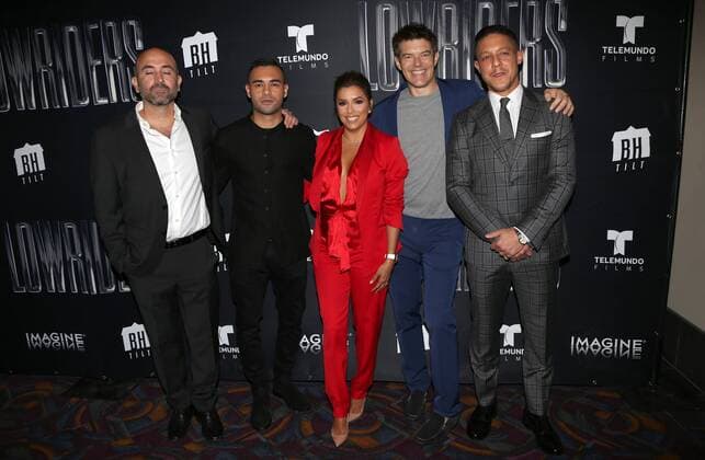 May 9, 2017 - Los Angeles, CA, United States - 09 May 2017 - Los Angeles, California - Ricardo de Montreuil, Gabriel Chavarria, Eva Longoria, Theo Rossi, Guest. Premiere Of BH Tilt s Lowriders Held at Regal LA LIVE Stadium. Photo Credit: Faye Sadou AdMedia Los Angeles United States - ZUMAa123 20170509_zaa_a123_125 Copyright: xFayexSadou Admediax