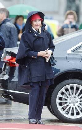 Norwegian Queen Sonja attends a luncheon to celebrate King Harald V and Queen Sonja s 80th birthdays at the Royal Yacht Norway in Oslo on May 5, 2017.  LON20170510110 RUNExHELLESTAD