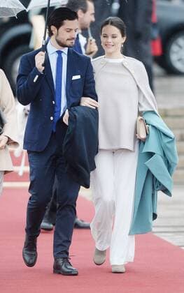 Swedish Prince Carl Philip and Princess Sofia attend a luncheon to celebrate King Harald V and Queen Sonja s 80th birthdays at the Royal Yacht Norway in Oslo on May 5, 2017.  LON20170510130 RUNExHELLESTAD