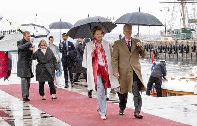 10-05-2017 Norge Royals leaving the Royal Yacht, Norge, to celebrate the 80th birthdays of King Harald V and Queen Sonja in Oslo. King Filip and Queen Mathilde Grand Duke Henri and Grand Duchess Maria Teresa (c) PPE Nieboer Oslo Norway  Copyright: xppe nieboerx