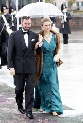 10-05-2017 Norway Guests arrive fort he banquet at the Opera House to celebrate the 80th birthdays of King Harald V and Queen Sonja at Akershus Castle.Grand Duke Guillaume and Grand Duchess Stephanie (c) PPE Nieboer OSLO NORWAY  Copyright: xPPE NIEBOERx