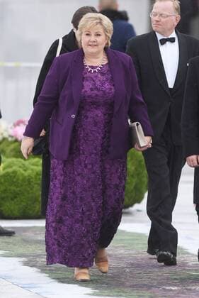 Norwegian Prime Minister Erna Solberg attend a gala banquet to celebrate King Harald V and Queen Sonja s 80th birthdays at the Opera House in Oslo on May 5, 2017.  LON20170510146 RUNExHELLESTAD
