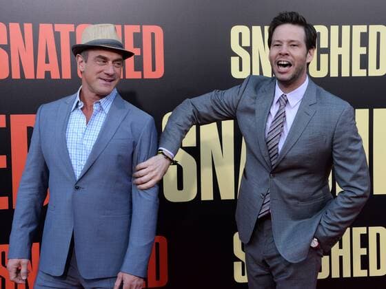 Cast members Christopher Meloni (L) and Ike Barinholtz attend the premiere of the motion picture comedy Snatched at the Regency Village Theatre in the Westwood section of Los Angeles on May 10, 2017. Storyline: When her boyfriend dumps her before their exotic vacation, a young woman persuades her ultra-cautious mother to travel with her to paradise, with unexpected results.  LAP2017051007 JIMxRUYMEN