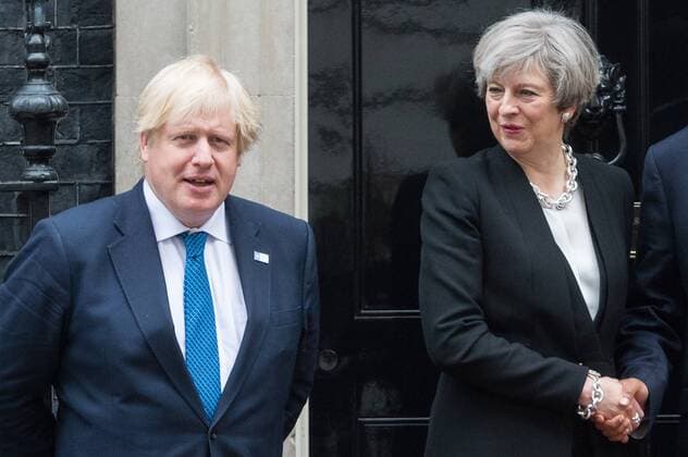 May 11, 2017 - London, London, UK - London, UK. British Prime Minister THERESA MAY and British Foreign Secretary BORIS JOHNSON meet Prime Minister of Ethiopia HAILEMARIAM DESLEGN at No.10 Downing St, ahead of the London Summit on Somalia. London UK  - ZUMAl94_ 20170511_zaf_l94_009 Copyright: xRayxTangx