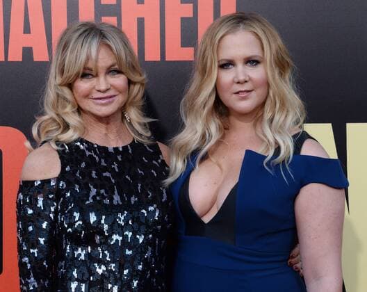 Cast member Goldie Hawn and Amy Schumer attend the premiere of the motion picture comedy Snatched at the Regency Village Theatre in the Westwood section of Los Angeles on May 10, 2017. Storyline: When her boyfriend dumps her before their exotic vacation, a young woman persuades her ultra-cautious mother to travel with her to paradise, with unexpected results.  LAP2017051056 JIMxRUYMEN