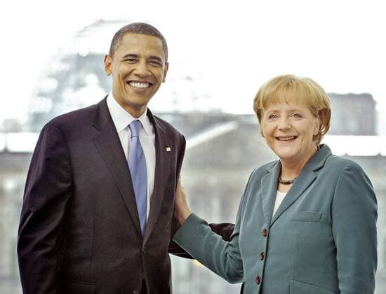 Angela MERKEL , Bundeskanzlerin und CDU Vorsitzende , und Barrack OBAMA , Senator und Kandidat der Demokratischen Partei fuer die Praesidentschaftswahl in den Vereinigten Staaten 2008 . Berlin , Deutschland . Angela MERKEL , Federal Chancellor of Germany and Chairman of the Christian Democratic Union (CDU) , and Barrack OBAMA , Senator and nominee of the Democratic Party in the 2008 presidential election of the United States . Berlin , Germany . 24.07.2008 , , , Berlin DEU Deutschland Copyright: xBPA S.Kugler Poolx