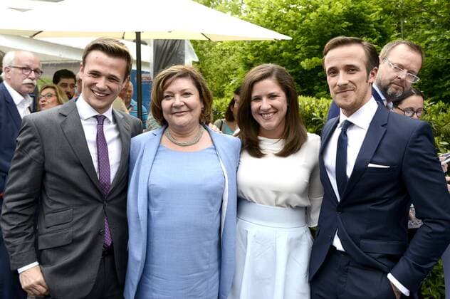 Julius Laschet, Susanne Laschet, Eva Laschet und Johannes Laschet auf der Wahlparty des CDU Landesverbandes Nordrhein-Westfalen nach dem Sieg der Landtagswahl. Düsseldorf, 14.05.2017 Foto:xJ.xKrickx xFuturexImage