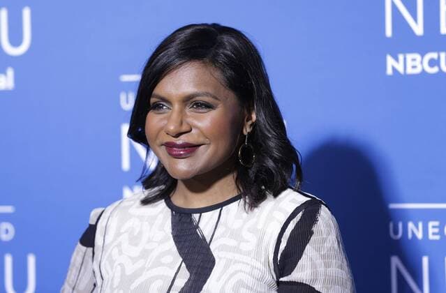 Mindy Kaling arrives on the red carpet at the 2017 NBCUniversal Upfront at Radio City Music Hall on May 15, 2017 in New York City.  NYP20170515173 JOHNxANGELILLO