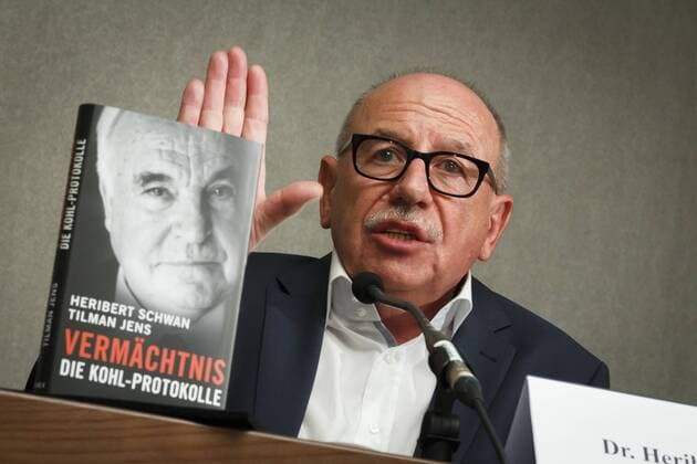 Heribert Schwan, Autor des Buches Vermaechtnis - die Kohl-Protokolle , bei einer Pressekonferenz im Berliner Hotel Westin Grand. Berlin, 07.10.2014. Berlin Deutschland Copyright: xThomasxTrutschelx
