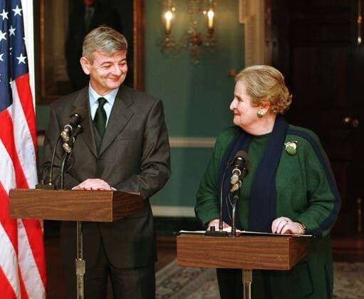 Bundesaussenminister Joschka Fischer, Buendnis90 Die Gruenen, traf in Washington mit seiner Amtskollegin Madeleine Albright zusammen . 03.11.1998 , Washington USA Copyright: xThomasxImox