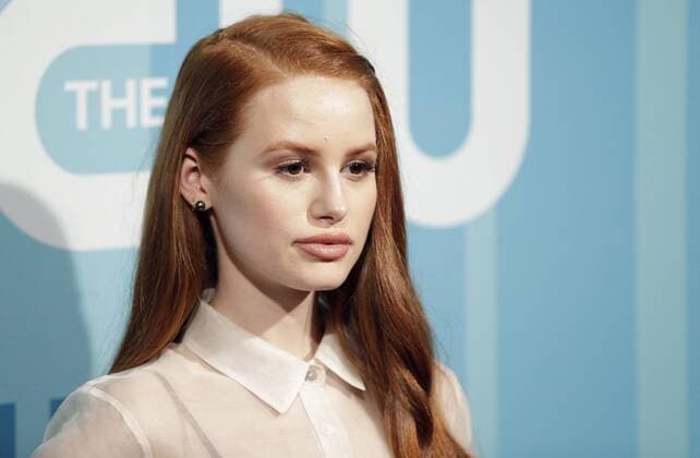 Madelaine Petsch arrives on the red carpet at the 2017 CW Upfront at the London Hotel on May 18, 2017 in New York City.  NYP20170518122 JOHNxANGELILLO