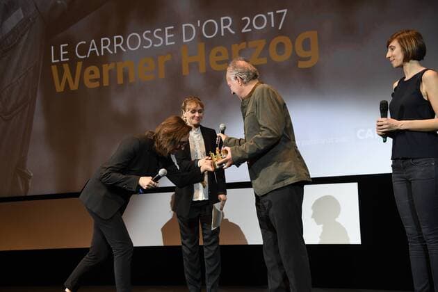 QUINZAINE DES REALISATEURS - Opening Ceremony - Werner Herzog receives the Carosse d Or Werner Herzog Cannes France  518502