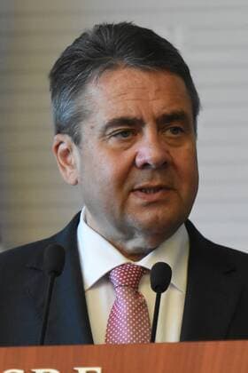 May 19, 2017 - Mexico City, Mexico - Sigmar Gabriel , Minister for Foreign Affairs of Germany is seen during his speech during a press conference at Ministry of Foreign Affairs of Mexico on May 19, 2017 Mexico City Mexico  - ZUMAn230 20170519_zaa_n230_372 Copyright: xCarlosxTischlerx