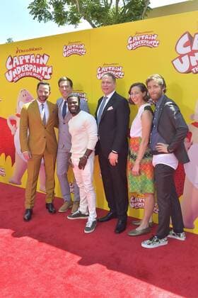 Nick Kroll, Ed Helms, Kevin Hart, Dav Pikey, Kristen Schaal und Thomas Middleditch bei der Premiere des Animationsfilms Captain Underpants: The First Epic Movie in Regency Village Theatre. Westwood, 21.05.2017 Foto:xD.xStarbuckx xFuturexImage
