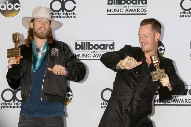 May 21, 2017 - Las Vegas, NV, USA - LAS VEGAS - MAY 21: Florida Georgia Line, Brian Kelley, Tyler Hubbard at the 2017 Billboard Awards Press Room at the T-Mobile Arena on May 21, 2017 in Las Vegas, NV Las Vegas USA - ZUMAb170 20170521_zap_b170_052 Copyright: xKayxBlakex