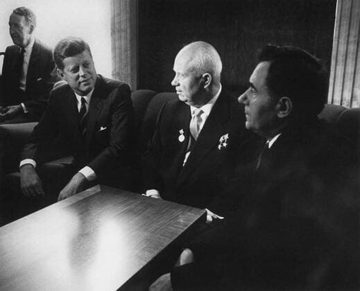 John F. Kennedy, the nation s 35th President, would have turned 100 years old on May 29, 2017. With the centennial anniversary of John F. Kennedy s birth, the former president s legacy is being celebrated across the nation. PICTURED: June 4, 1961 - Vienna, Austria - U.S. President John F. Kennedy meets with Soviet leader Nikita Khrushchev prior to formal talks at the Vienna Summit June 4, 1961 in Vienna, Austria. Vienna Austria - ZUMAp138 19610604_jlr_p138_001 Copyright: xCiax