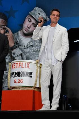 Producer and actor Brad Pitt attends the Japan premiere for the film War Machine in Tokyo, Japan on May 23, 2017.  TKP2017052312 KEIZOxMORI