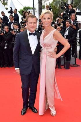 70eme Festival du Film de Cannes - Montee des marches du film L Amant Double Laurence Ferrari;Renaud Capucon Cannes France  521434