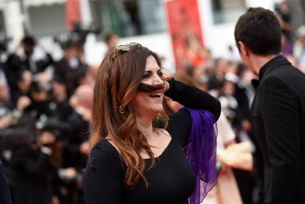 Agnes Jaoui CINEMA : 70 eme Festival de Cannes - Tapis rouge - L amant double - 26 05 2017 LOICThebaud Panoramic 