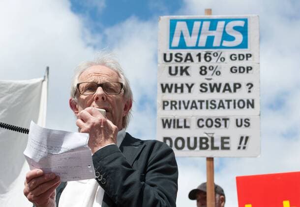 May 27, 2017 - Bristol, Bristol, UK - Bristol, UK. General Election 2017; KEN LOACH speaks at the end of an NHS protest march against cuts to health funding, from Horfield Common to St Andrews Park in the Bristol West constituency. Picture credit : LNP Bristol UK  - ZUMAl94_ 20170527_zaf_l94_047 Copyright: xSimonxChapmanx