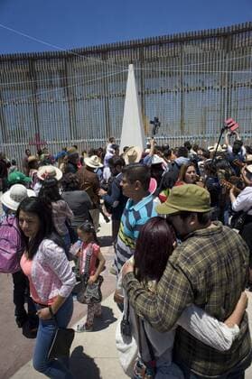 People gather in Friendship Park at the U.S.-Mexico border fence during the 10th annual Fandango Fronterizo music event in Tijuana, Mexico, on May 27, 2017. The event featured musicians and dancers who play the traditional Mexican music called Son Jarocho who played simultaneously on both sides of the border fence. Several hundred people came out for the event. 10th annual Fandango Fronterizo music event in Tijuana !ACHTUNG: NUR REDAKTIONELLE NUTZUNG!  Copyright: xDavidxMaungx MEX71 20170528-636315354089861523