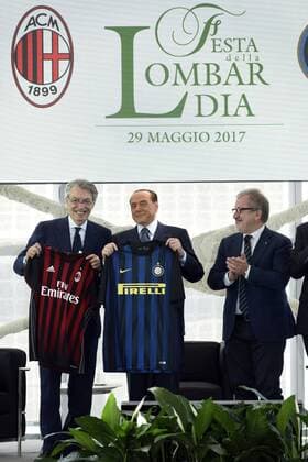 Milan, 30 05 2017 - Rosa Camuna Award Roberto Maroni receives: Silvio Berlusconi and Massimo Moratti in the picture:  Copyright: xSimonaxChiocciax xIPAx xSimonaxChiocciaxFotosickix
