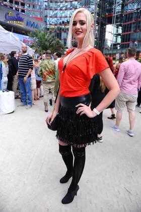 Sarah Knappik Ankunft zur Europapremiere des neuen Baywatchfilmes im Sony Center Cinestar in Berlin, am 30.05.2017
