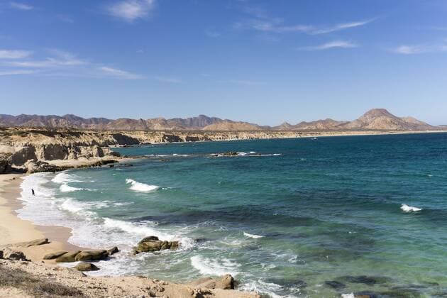 Beach and sea, Cabo Pulmo, UNESCO World Heritage Site, Baja California, Mexico, North America Copyright: PeterxGroenendijk 483-2062