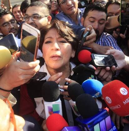 National Regeneration Movement s (MORENA) candidate for governor of the State of Mexico, Delfina Gomez (addresses the media), after voting during the Mexican Gubernatorial Elections at a polling station in the municipality of Nezahualcoyotl, Mexico, 04 June 2017. 2017 Mexican Gubernatorial Elections !ACHTUNG: NUR REDAKTIONELLE NUTZUNG!  Copyright: xMarioxGuzmánx MEX01 20170604-636321984928206188