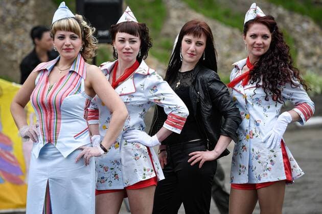 PRIMORYE TERRITORY, RUSSIA â€“ JUNE 7, 2017: Convicts showcase creations during a fashion show at female penal colony No 10 in the village of Gornoye. Prisoners of the colony sew clothes at a garment factory and every year they celebrate Day of Light Industry by presenting the clothes they made. Yuri Smityuk TASS  TS051F5B