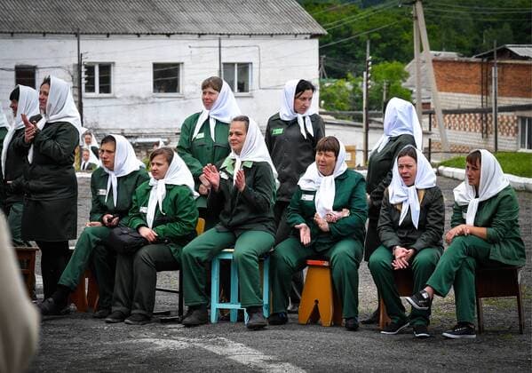 PRIMORYE TERRITORY, RUSSIA â€“ JUNE 7, 2017: Convicts watch a fashion show at female penal colony No 10 in the village of Gornoye. Prisoners of the colony sew clothes at a garment factory and every year they celebrate Day of Light Industry by presenting the clothes they made. Yuri Smityuk TASS  TS051F61