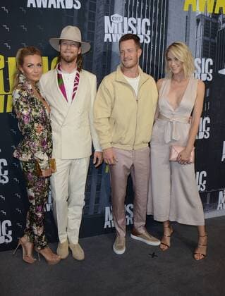 June 7, 2017 - Nashville, TN, USA - 07 June 2017 - Nashville, Tennessee - Brittney Marie Cole Kelley, Brian Kelley of Florida Georgia Line, Tyler Hubbard of Florida Georgia Line and Hayley Stommel Hubbard. 2017 CMT Music Awards held at Music City Center. Photo Credit: AdMedia Nashville USA - ZUMAa123 20170607_zaa_a123_663 Copyright: xTonyaxWisex