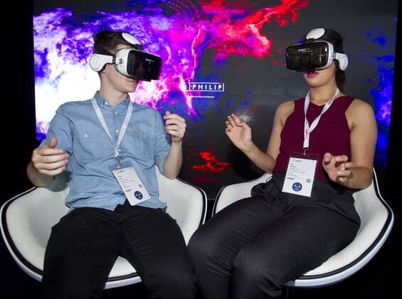 Cannes, France - June 07, 2017: Midem, the International B2B music market, VRTigo Stand Presentation with VR Virtual Reality Midem, the International B2B music market, VRTigo Stand