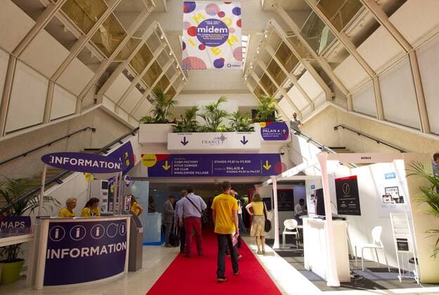 Cannes, France - June 07, 2017: Midem, the International B2B music market Midem, the International B2B music market, Atmosphere