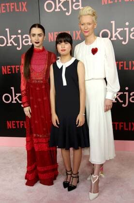 June 8, 2017 - New York, N.Y, USA - LILY COLLINS, AN SEO HYUN, TILDA SWINTON attend the Netflix New York Premiere of Okja .AMC Lincoln Square, NYC.June 8, 2017.Hammerstein Ballroom, NYC.Photos by , Globe Photos Inc. New York USA - ZUMAms4_ 20170608_zaa_ms4_033 Copyright: xSoniaxMoskowitzx