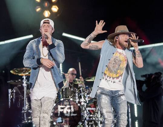 Jun. 10, 2017 - Nashville, Tennessee; USA - Singer TYLER HUBBARD and BRIAN KELLEY of the band Florida Georgia Line performs at Nissan Stadium as part of the 2017 CMA Music Festival that is taking place in downtown Nashville. The four day country music festival will attract thousands of fans from around the world to see a variety of artist on multiple stages. Copyright 2017 . Nashville USA - ZUMAm78_ 20170610_zaf_m78_024 Copyright: xJasonxMoorex