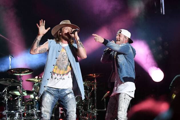 June 10, 2017 - Nashville, Tennessee, United States - 10 June 2017 - Nashville, Tennessee - Brian Kelley and Tyler Hubbard, Florida Geogria Line. 2017 CMA Music Festival Nightly Concert held at Nissan Stadium. Photo Credit: Dara-Michelle Farr AdMedia Nashville United States - ZUMAa123 20170610_zaa_a123_468 Copyright: xDara-MichellexFarr Admediax