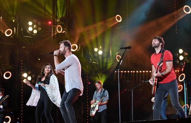June 10, 2017 - Nashville, Tennessee, United States - 10 June 2017 - Nashville, Tennessee - Charles Kelley, Hillary Scott, Dave Haywood, Lady Antebellum. 2017 CMA Music Festival Nightly Concert held at Nissan Stadium. Photo Credit: Laura Farr AdMedia Nashville United States - ZUMAa123 20170610_zaa_a123_483 Copyright: xLauraxFarr Admediax
