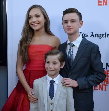 Cast members Maddie Ziegler, Jacob Tremblay and Jaeden Lieberher (L-R) attend the premiere of the motion picture dramatic thriller The Book of Henry at the ArcLight in Culver City, California on June 14, 2017. Storyline: A single mother discovers a scheme in her son s book to rescue a young girl from the hands of her abusive stepfather and sets out to execute the plan at any cost.  LAP2017061421 JIMxRUYMEN