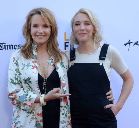 Actors Lea Thompson and her daughter, actress Madelyn Deutch attend the premiere of the motion picture dramatic thriller The Book of Henry at the ArcLight in Culver City, California on June 14, 2017. Storyline: A single mother discovers a scheme in her son s book to rescue a young girl from the hands of her abusive stepfather and sets out to execute the plan at any cost.  LAP2017061415 JIMxRUYMEN