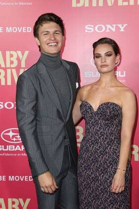 Ansel Elgort und Lily James bei der Baby Driver Film Premiere am 14.06.2017 in Los Angeles Baby Driver Filmpremiere in Los Angeles, 2017 
