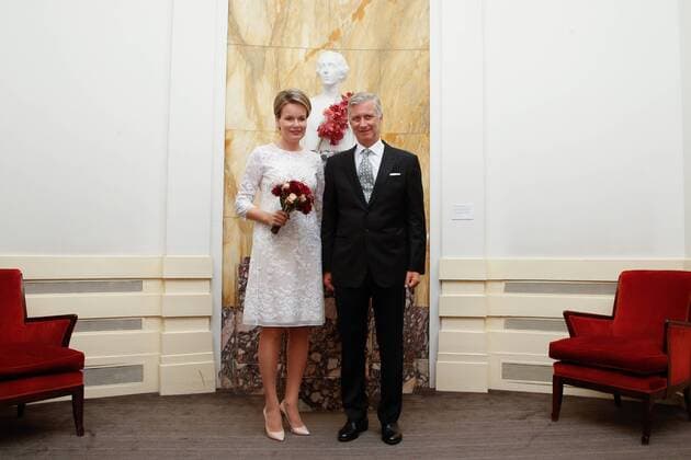 Bilder des Tages Queen Mathilde of Belgium and King Philippe - Filip of Belgium arrive for the closing concert of the Queen Elisabeth Competition Cello 2017 in Brussels, Thursday 15 June 2017.  BRUNOxFAHY 05113801