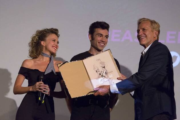 Alyzee Lalande, Alexis Loison La comedie musicale Grease sera a l affiche du Theatre Mogador des le 28 septembre. les jeunes chanteurs Alyzee Lalande et Alexis Loison vont reprendre les roles tenus dans le film par Olivia Newton John et John Travolta. CINEMA : Champs elysees film festival - 15 06 2017 stephenCAILLET PANORAMIC 
