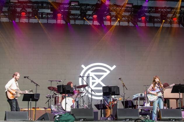 June 16, 2017 - Eau Claire, Wisconsin, U.S - JUSTIN VERNON (L) and JENNY LEWIS (R) perform Bon Iver Presents John Prine & The American Songbook during Eaux Claires Music Festival in Eau Claire, Wisconsin Eau Claire U.S. - ZUMAs135 20170616_zap_s135_008 Copyright: xDanielxDeSloverx