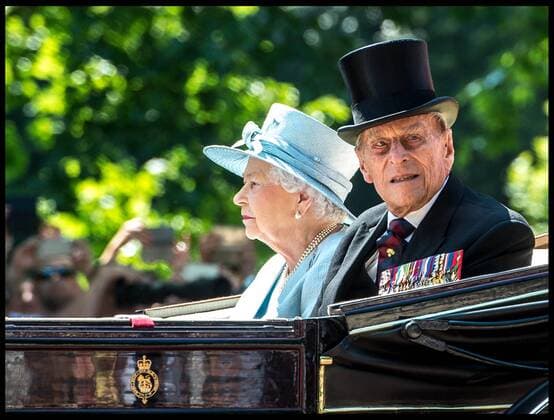 . 17 06 2017. London, United Kingdom. Trooping the Colour. Her Majesty Queen Elizabeth II and Prince Philip travel along the Mall in an open top carriage during the Trooping the Colour.  xPetexMaclainex xi-Imagesx IIM-15402-0025