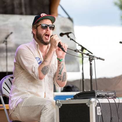June 17, 2017 - Eau Claire, Wisconsin, U.S - JUSTIN VERNON of Big Red Machine on the Creek Stage during Eaux Claires Music Festival in Eau Claire, Wisconsin Eau Claire U.S. - ZUMAs135 20170617_zap_s135_029 Copyright: xDanielxDeSloverx