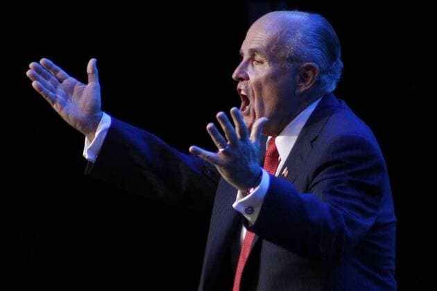 June 18, 2017 - Mexico - EUM20170618POL02.JPG.CIUDAD DE MEXICO, Trump Trump-Giuliani.- El politico estadounidense Rudolph Giuliani fue uno de los primeros en apoyar la aventura de Donald Trump a la Casa Blanca y fue tambien de los mas fervientes seguidores del ahora presidente, pero su figura cayo en desgracia y fue apartado del poder de la capital de Estados Unidos. 18 junio 2017. Foto: Agencia EL UNIVERSAL Archivo AFBV Mexico  - ZUMAu78_ 20170618_zaf_u78_020 Copyright: xArielxOjedax